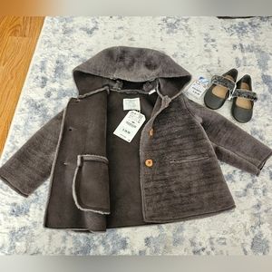 ZARA faux shearing  jacket with matching shoe set